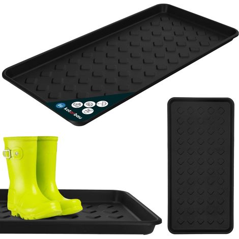 Tapis égouttoir à chaussures étroit KOTARBAU® pour entrée et dressing, noir 71,6 x 34,8 cm (1/5)