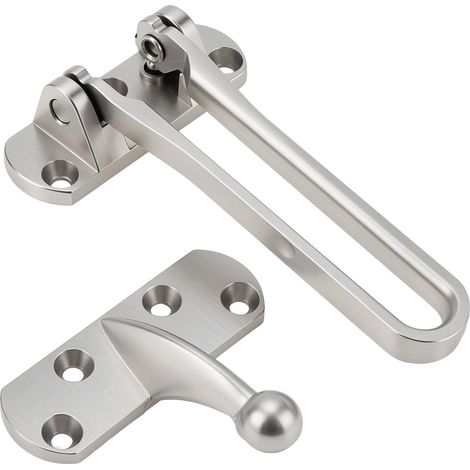 Serratura di sicurezza per porte domestiche, barra basculante, serrature secondarie per porte d'ingresso di casa, hotel, appartamento (argento) (1/5)