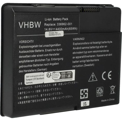 vhbw Akku kompatibel mit HP Pavilion zt3418EA (PJ789EA), zt3440EA (PN433EA), zt3420EA PN428EA), zt3420EA (PJ793EA) Notebook (4400 mAh, 14,8 V, Li-Ion) (1/5)