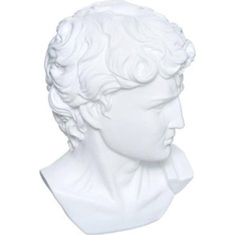 Statuette Déco "Tête César" 25cm Blanc