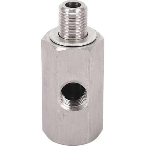 Capteur de pression d'huile M10x1.0, adaptateur en T vers M10, jauge de ligne d'alimentation Turbo, en acier inoxydable (1/5)