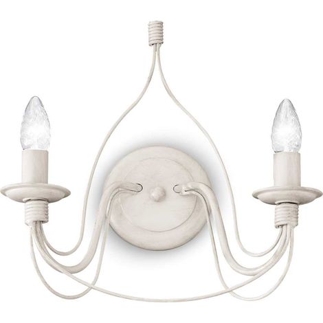 Ideal Lux Corte - Aplique de pared con vela de 2 luces, blanco antiguo, E14 (1/2)