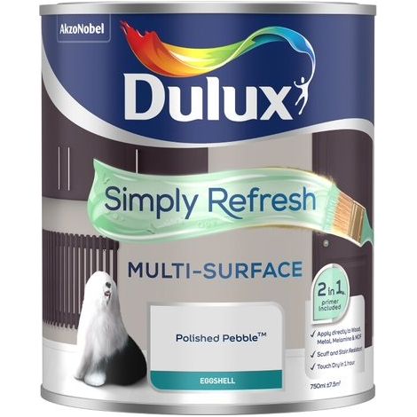 Dulux Simply Refresh Multi-Surface Eggshell Paint - Polished Pebble - 750ml