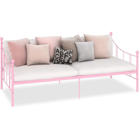 Maison Exclusive - Telaio Divano Letto Rosa in Metallo 90x200 cm (1/5)