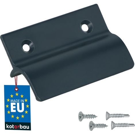 KOTARBAU® Poignée Extérieure Porte Fenetre 65 x 45 mm - Aluminium - Poignee de Baie Vitree Coulissante - Poignée de Porte de Terrasse avec Entretoise - Graphite (1/4)