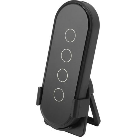 Interrupteur tactile ZigBee sans fil Tuya 4 bandes 12 scènes verre trempé lumineux noir compatible prises ampoules (1/5)