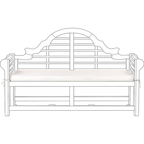 Coussin d'Assise pour Banc d'Extérieur avec Liens et Housse Amovible Résistant aux UV Blanc Cassé Marlboro (1/5)