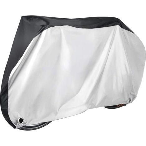 Housse de vélo imperméable - Tissu Oxford 210D - indéchirable, résistante au soleil et à la pluie, argent-noir, taille 2XL 200x85x110cm
