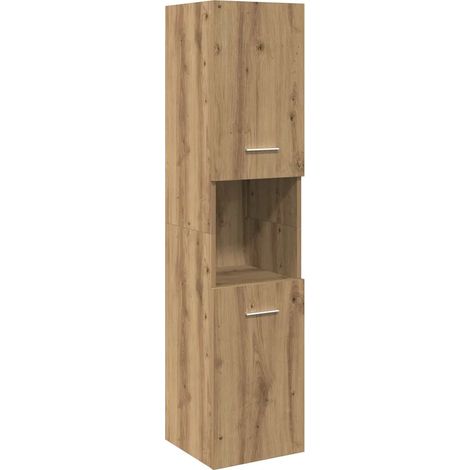 Armoire de salle de bain suspendue moderne rangement spacieux 30 x 30 x 130 cm en bois d'ingénierie chêne artisanal (1/5)