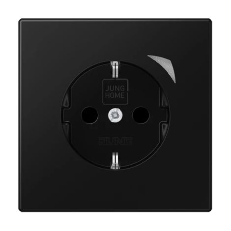 JUNG HOME SCHUKO® Steckdose, 16 A 250 V , mit Funktionsanzeige, SAFETY+, Serie LS, graphitschwarz matt BT LS 1521 S SWM