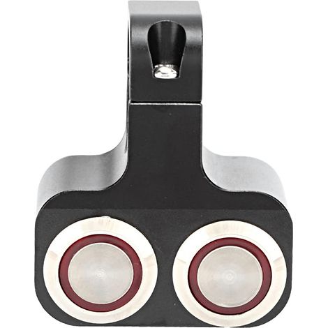Phare de Guidon étanche Double pour Motos - Pièces de Modification de Spot LED Guidon de 25 Mm - Feux Communs Idéaux, Feux de Détresse et Plus Encore
