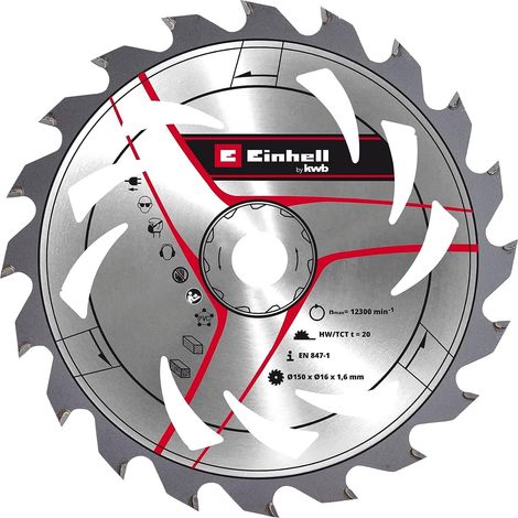 Lame scie circulaire carbure Ø 150 x 16 x 1,6 mm, 20 dents (1/5)