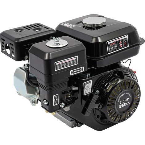 Luftgekühlter Motor OHV Benzinmotor Benzin Motor 4 Takt 7.5 PS 210CC Benzinmotor Bootsmotor Standmotor Kartmotor 5.1 KW 3600 U/min Luftkühlung Benzinmotor (Schwarz)