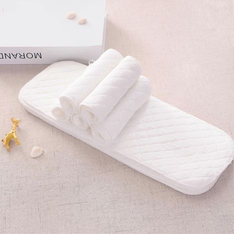Matelas à langer matelassés BlueSnail, lot de 3 (Blanc neige, 33 cm x 69 cm) (1/5)