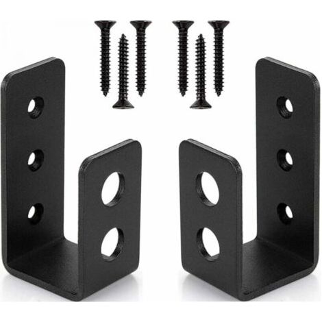 Lot de 2 supports de porte robustes en acier pour portes 2x4, barre de sécurité en U (1/5)