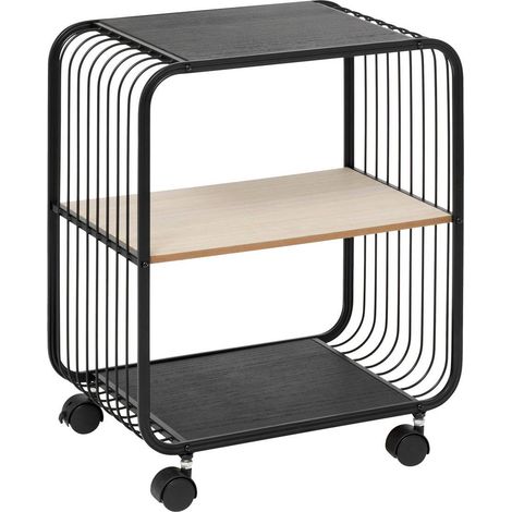 Estantería de 2 niveles en metal y madera negra - 5five