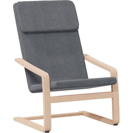Poltrona lounge dal design moderno con poggiapiedi in tessuto grigio scuro DEC026519