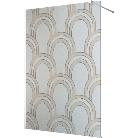Stickers paroi de douche dépoli - Motif Géométrique - 140 x 200 cm (1/2)