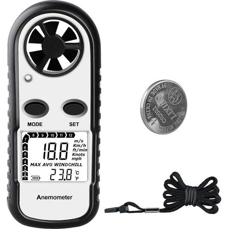 anémomètre numérique, anémomètre/thermomètre, utilisé pour mesurer la vitesse du vent et la température ressentie. (1/5)