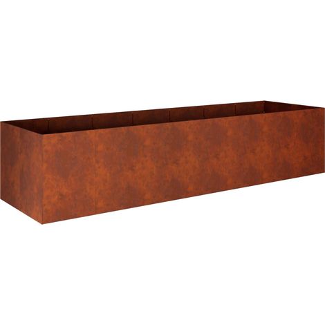 Vaso da giardino Ruggine 280 x 80 x 60 cm Acciaio Corten vidaXL (1/5)