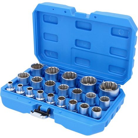 BRILLIANT TOOLS  1/2"  Juego  de llaves  de vaso  de doce  puntas  corto  21  piezas  8  -  36  mm  -  BT022405 (1/4)