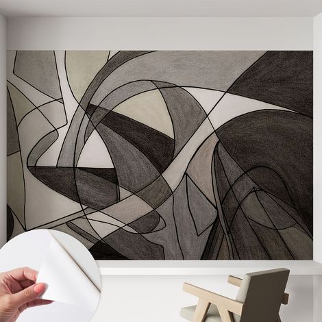 Papier peint autocollant avec imprimé pour décoration intérieure pour rénovation a motif Abstraction géométrique 152x104 cm (1/5)