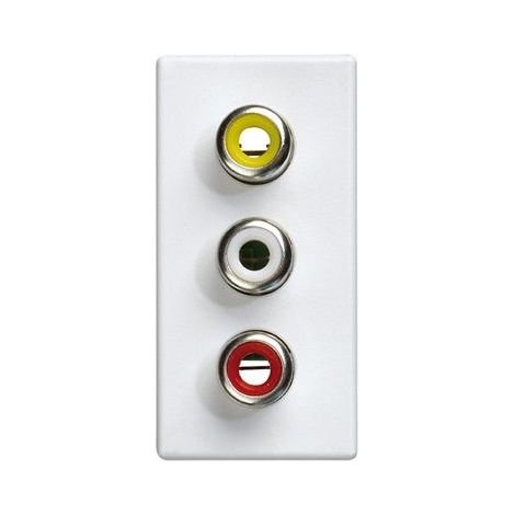 Conector 3x RCA medio elemento Simon 27 Play  Blanco (1/3)