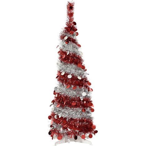 Decoris Deko-Weihnachtsbaum mit Weihnachtsschmuck Konus 150 x 32 cm rot, silber Weihnachtsmann