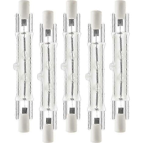 Ampoules halogènes linéaires R7S 118 mm 300 W 230 V à intensité variable, lot de 5, pour éclairage de chantier et autoroutes. (1/5)