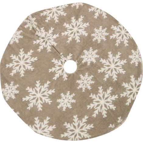 Copribase tessuto albero fiocchi di neve beige cm 107h1 (1/2)