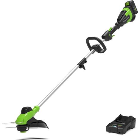 Desbrozadora GREENWORKS DVT de 33 cm y 48 V - Batería de 2,0 Ah y cargador - G48STK2