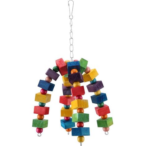 Juguete de madera para pájaros con percha, suministros para jugar con mascotas