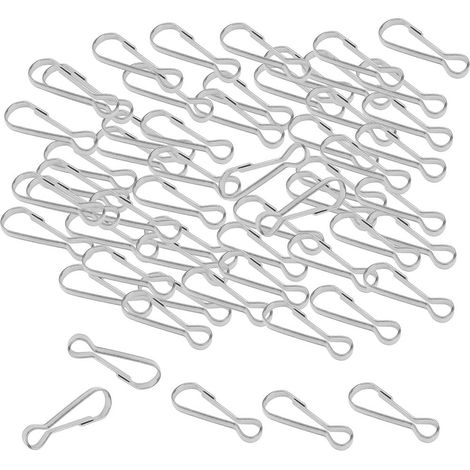 100pcs mousquetons en acier inoxydable ressort mousqueton extérieur matériel 20mm (1/5)
