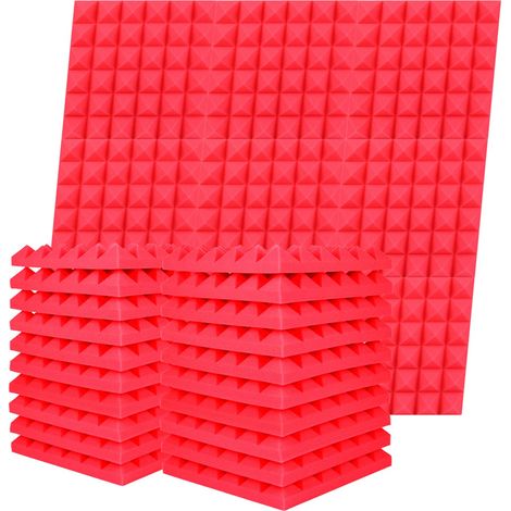 12coton d'isolation acoustique pyramidal, coton d'isolation acoustique pour murs domestiques coton d'isolation acoustique pour studio d'enregistrement (1/5)