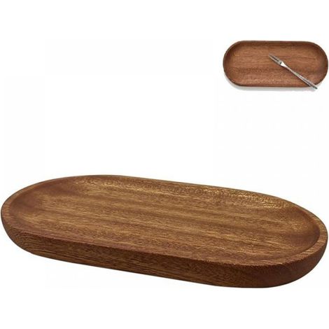 Porte-couverts - 18 x 10 cm - Plateau - Porte-cuillères de cuisine - Porte-cuillères en bois naturel rétro (1/5)
