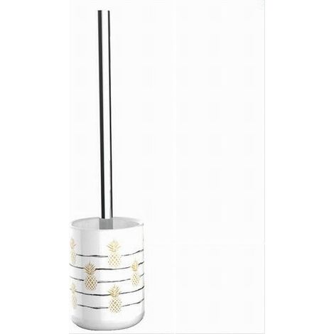 Portascopino Porta Scopino Bagno Wc Toilette Ananas Con Scopino Completo 69755 (1/2)