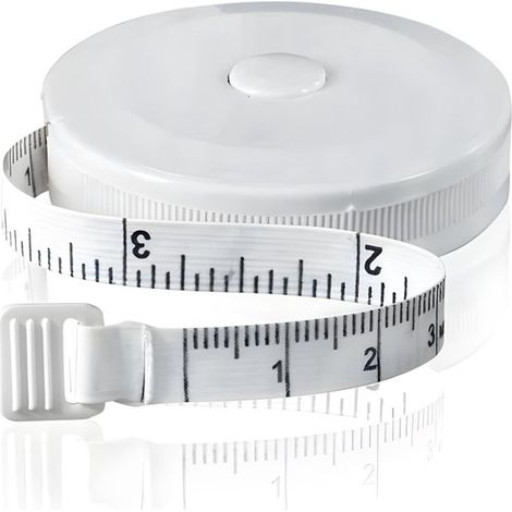 Ruban à mesurer souple - 150 cm / 60 pouces - Mètre ruban pour le corps - Blanc - Accessoire couture (1/5)