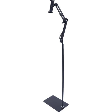 Supporto per tablet, altezza regolabile, rotazione a 360°, nero (1/2)