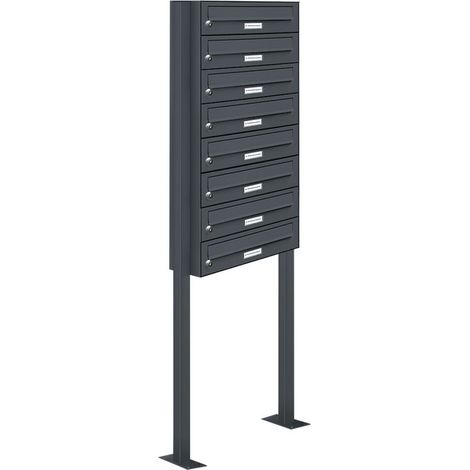 8er Standbriefkasten Anlage Freistehend RAL 7016 - Anthrazit (1/5)