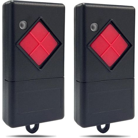 Télécommande porte de garage 40,685 MHz – Lot de 2 unités, 1 canal, bouton rouge, compatible avec modèles MAHS40, MAHS40-01, MAHS40-04 (1/5)