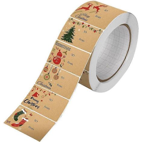 500 étiquettes cadeaux de Noël - Papier cadeau pour emballage de cadeaux de Noël (1/5)