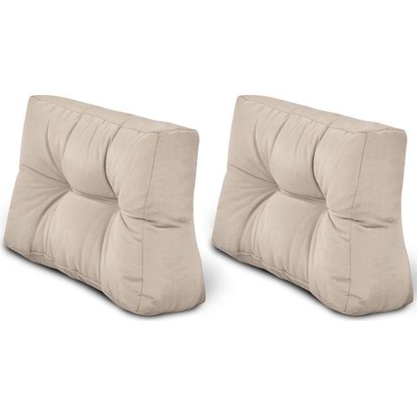 2X Coussins de dos de palette Outdoor Eco Style, 60x40cm, Beige (1/5)