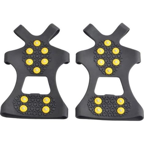 Paire Crampons Neige Glace Sur Chaussures Clouté Anti-glisse M (36-41) Sport d'hiver Traction Patinage (1/4)