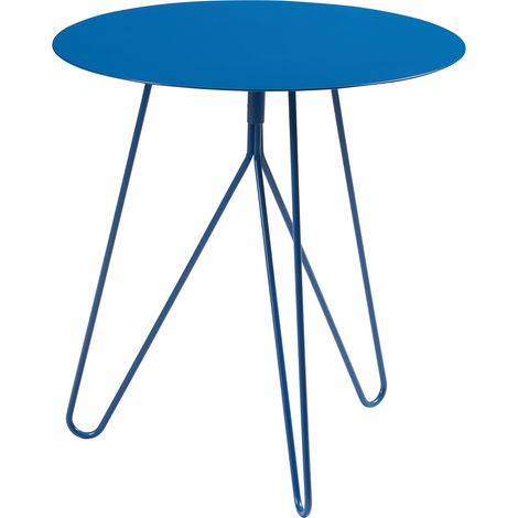 Tavolino laterale 45 x 43 cm metallo blu 030010936