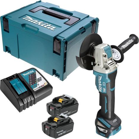 Winkelschleifer 18V LXT Ø125 mm (2x4,0 Ah) in MAKPAC - MAKITA DGA519RMJ