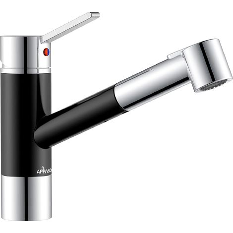 kitchen faucet, robinet de cuisine avec douchette extractible, mitigeur monocommande pour haute pression, mitigeur d'évier chromé, 308CP (1/5)
