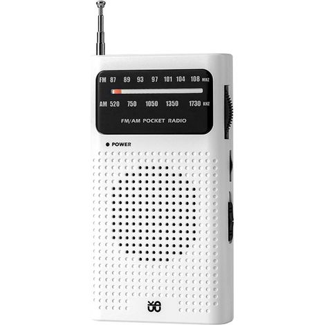 Radio - Radio FM/AM - Radio d'urgence - Radio portable - Radio à piles - Radio à transistors - ABS - Blanc (1/5)