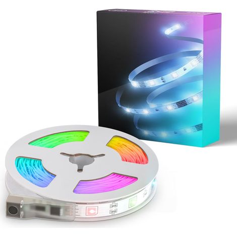 B.K.Licht I 3m ruban led interieur Bande LED USB I Bande lumineuse I Bande LED RGB I Bande à changement de couleur I Guirlande lumineuse colorée I Bande télécommandée I Bande lumineuse autocollante