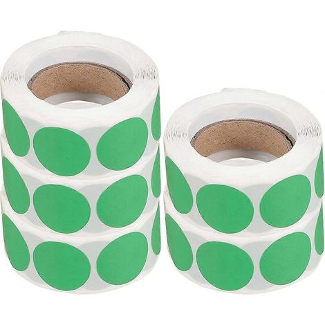 Rollen selbstklebende, runde Punktetiketten für Inventur und Ablage. – 2,5 x 2,5 x 0,1 cm – Grün (1/4)
