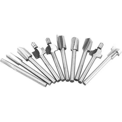 Fraise à bois HSS 1/8 pouce – Lot de 10 mèches pour perceuse ou fraiseuse, acier rapide haute résistance (1/5)